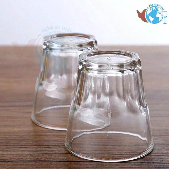 Bộ 6 cái ly thủy tinh 8 GÓC NHỎ KH130 uống trà, ly uống rươu đá lạnh (TRẮNG)