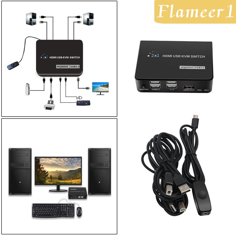 Bộ Chuyển Đổi HDMI KVM 1 4K KVM 2 Cổng Cho 2 PC Sharing 1 Bộ Bàn Phím Và Chuột