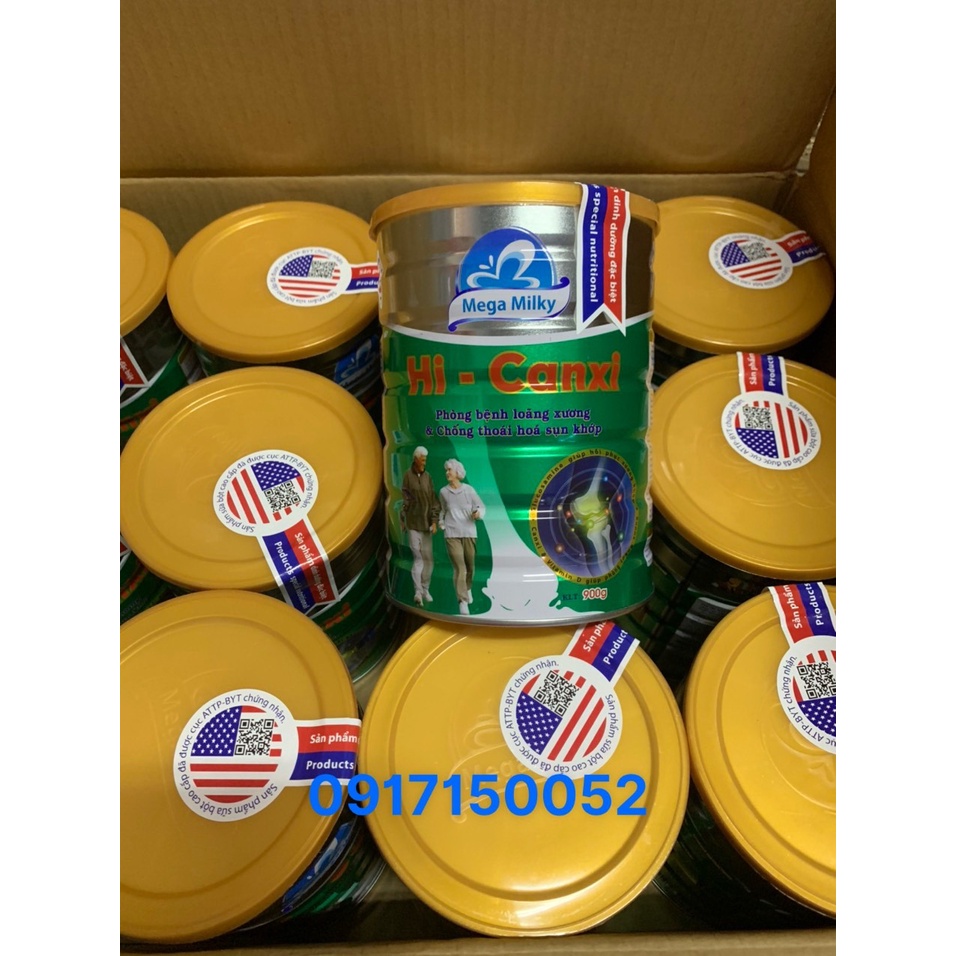Combo 2 hộp sữa bột Hi Canxi 900g Mega Milky date 1/2025 tặng 1 túi trống du lịch ensure