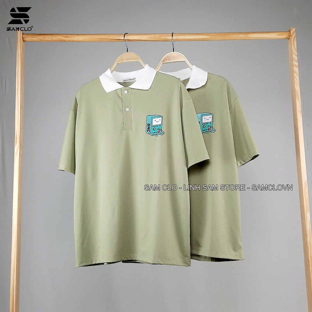 Áo thun Polo tay lỡ form rộng nữ SAM CLO phông freesize unisex mặc đi học, nhóm, lớp in hình máy chơi game