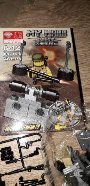 Lắp ráp 1 hộp LegoMyWarr 88215 trong game tập trận bằng nhựa rất đẹp