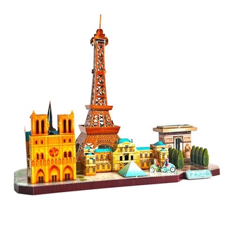 Mô hình 3d kim loại, lắp ráp tòa nhà Paris City đồ chơi xếp hình