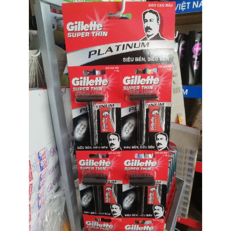 1 vỉ dao cạo râu Gillette cán đen 6 cây