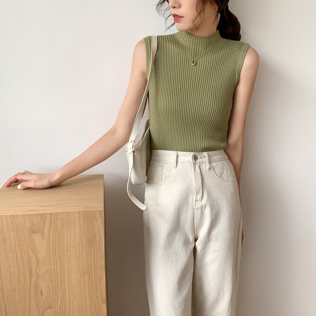 Xiaozhainv Áo Không Tay Thời Trang Mùa Hè Hàn Quốc 6 Màu