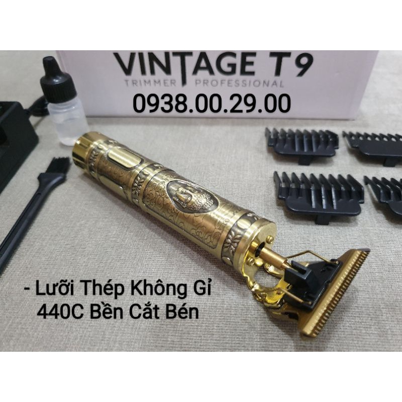 Tông Đơ Cạo Viền Vintage Agoda T9  Lưỡi T-Blade 0.1mm Cạo Chấn Chuyên Nghiệp.(Ảnh thật)