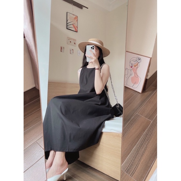 REILA DRESS - Váy dáng suông xếp li sườn REGEN