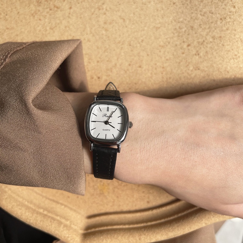Đồng Hồ Nữ Chính Hãng RATE TD6 Dây Da Cao Cấp Mặt Vuông Đẹp Thời Trang Vintage Thanh Lịch Giá Rẻ