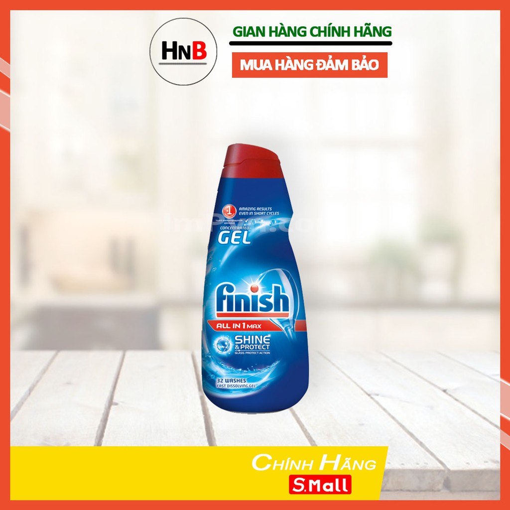 Gel rửa bát Finish All in one Max 650ml