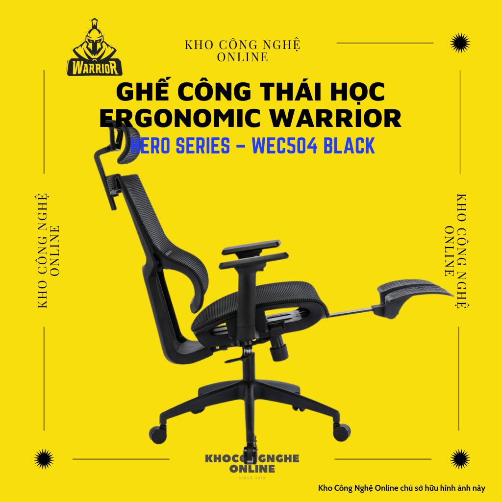 Ghế công thái học ergonomic WARRIOR – Hero series – WEC504 Black