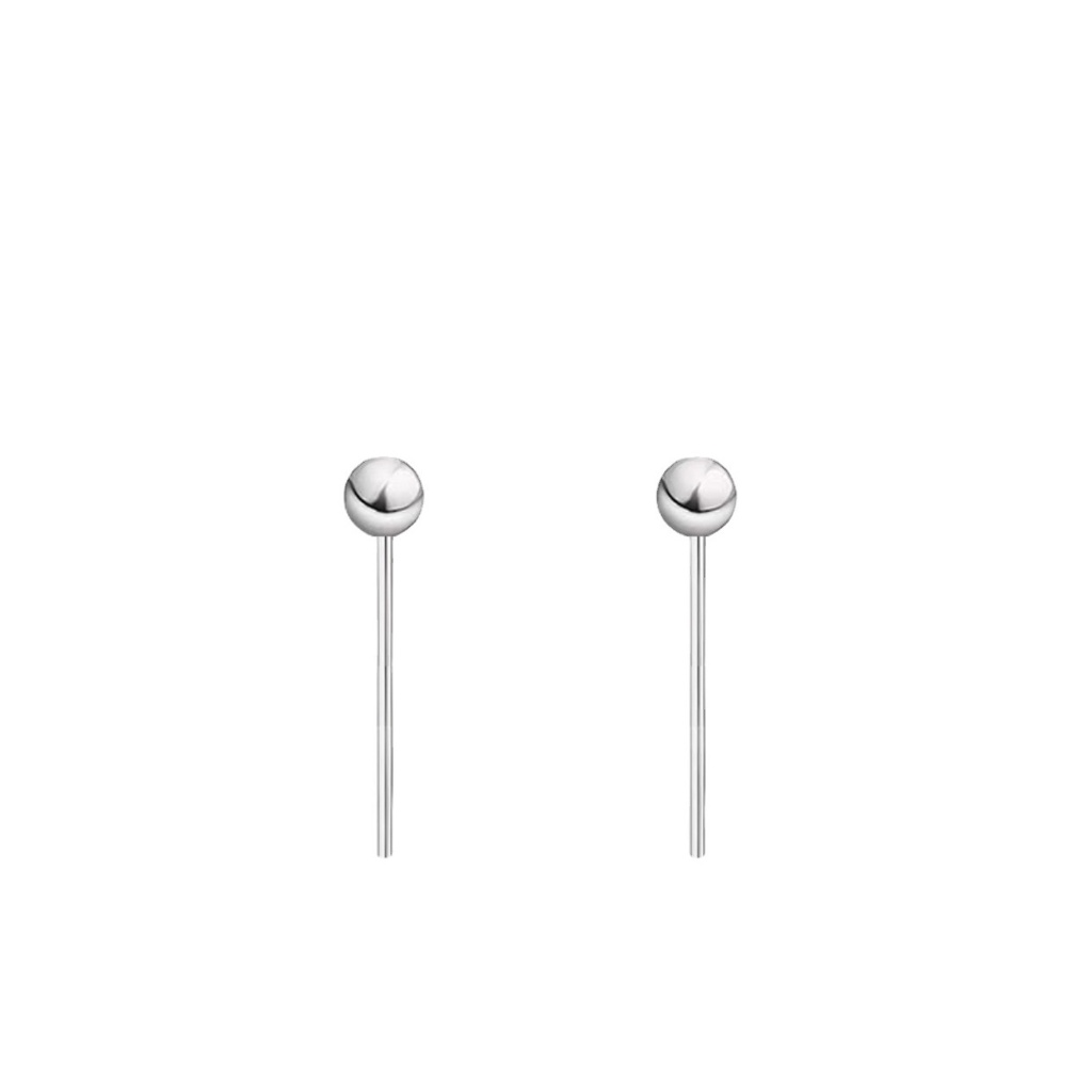 Đôi bông tai mạ vàng bạc 925 thời trang Hàn Quốc 3 4 5mm cho nữ