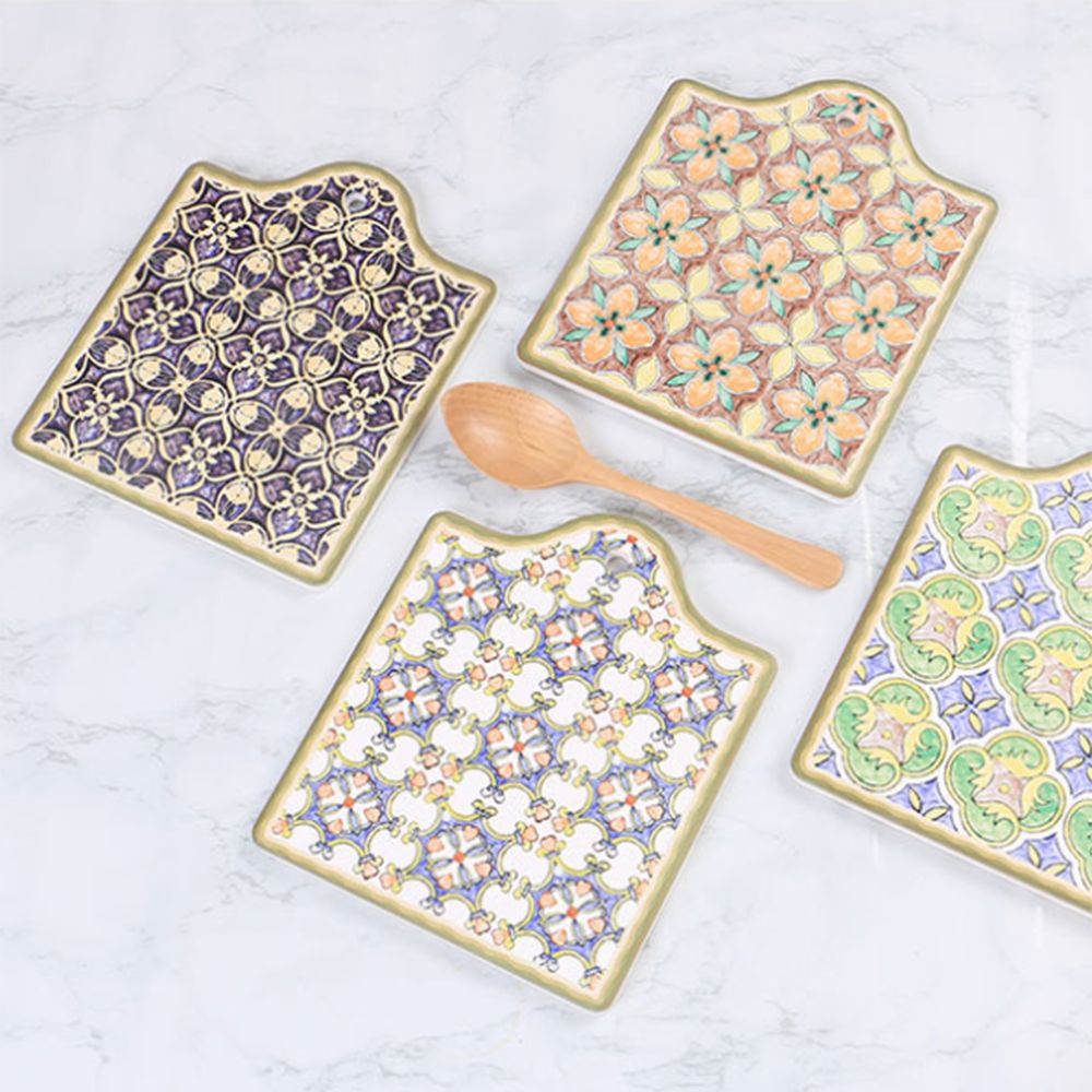 Set 1 / 11 Đế Lót Nồi Bằng Gốm Sứ Cách Nhiệt Họa Tiết Ma Rốc Cổ Điển
