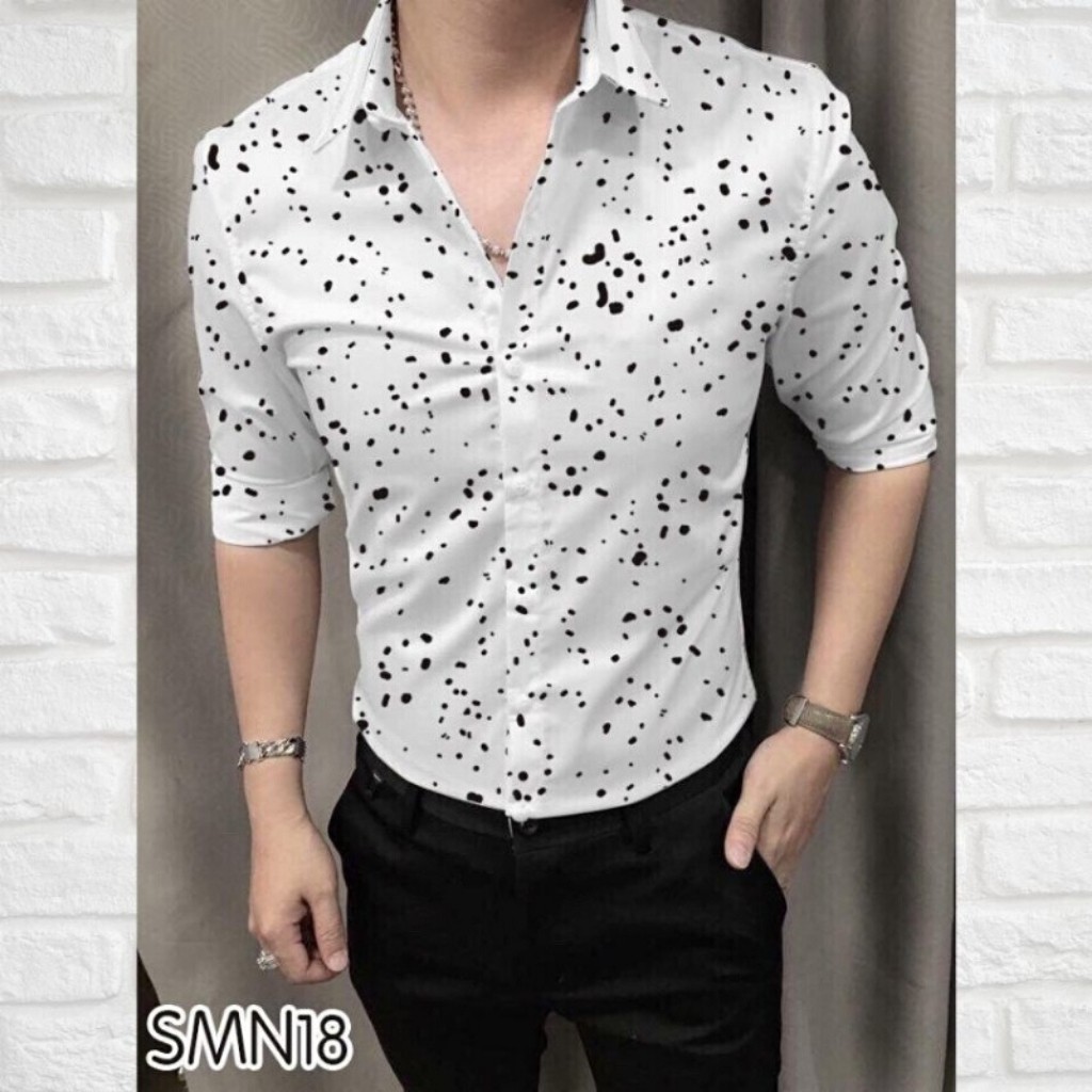 Áo Sơ mi nam [FREESHIP] Sơ mi nam họa tiết chấm bi cao cấp