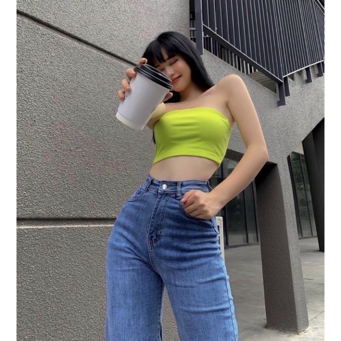 Áo ống thun croptop - hình sàn chụp thật