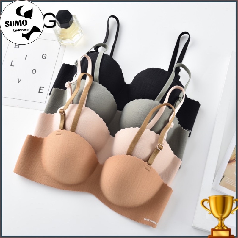 Áo lót nữ su đúc kiểu quả ngang không gọng C.X.G cao cấp. Áo chip nâng ngực A23. Kèm ảnh và video thật.