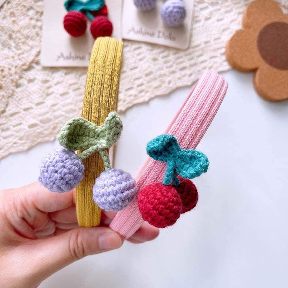 Cài Tóc Đan Len Nhiều Màu Sắc Thời Trang Mùa Đông Cho Bé Gái