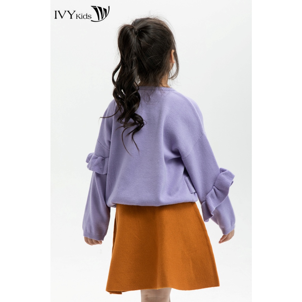 Áo len viền bèo bé gái IVY moda MS 58G0786