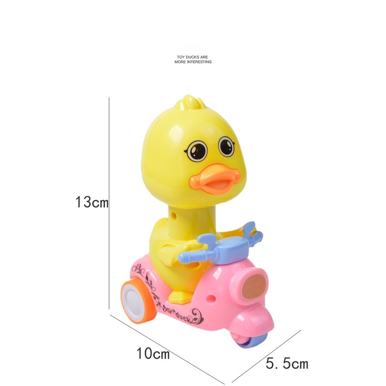 Đồ chơi dạng kéo họa tiết vịt con chạy xe moto dành cho trẻ em