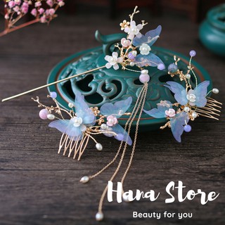 Lẻ trâm hồ điệp, cài hồ điệp cổ trang, trâm cài tóc cho nữ