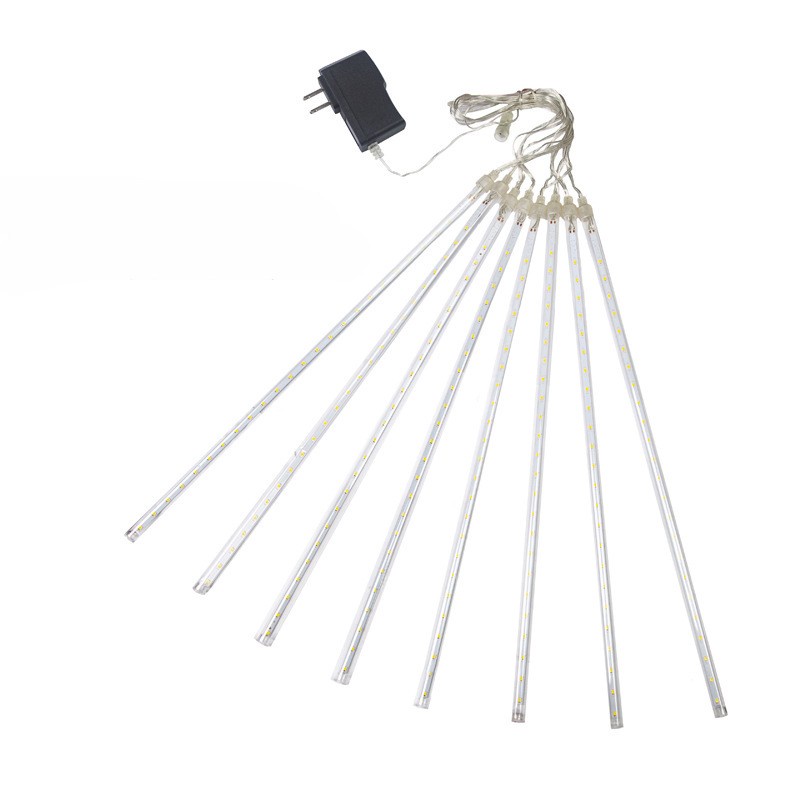 Dây đèn led 8 ống hình mưa sao băng dài 30cm dùng trang trí giáng sinh