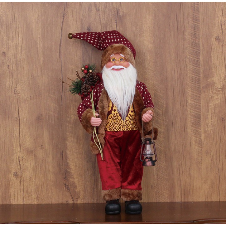 Ông già noel luxury size lớn tone đỏ - ông già noel decor Giáng sinh