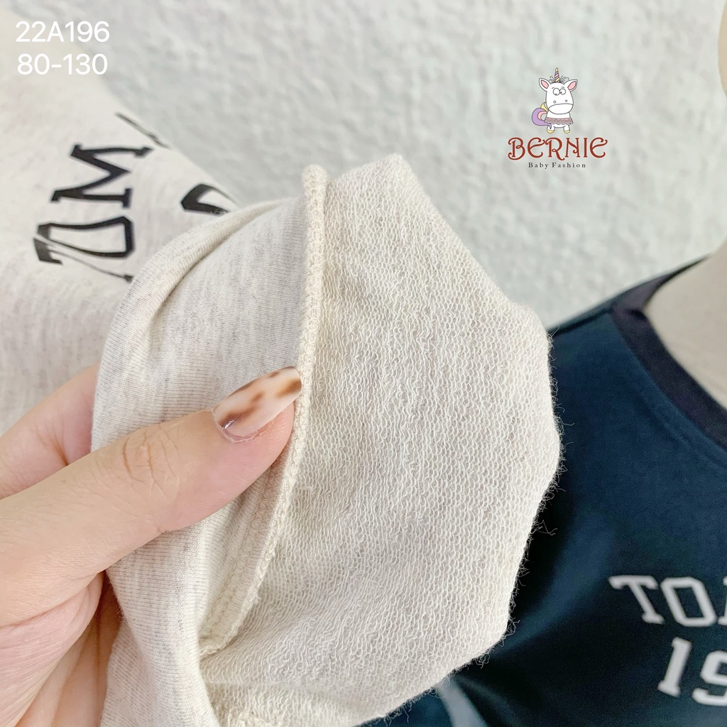 Áo phông da cá dày dặn unisex cho bé, áo thun dài tay thu đông hàng đẹp hoạ tiết basic Bẻnie