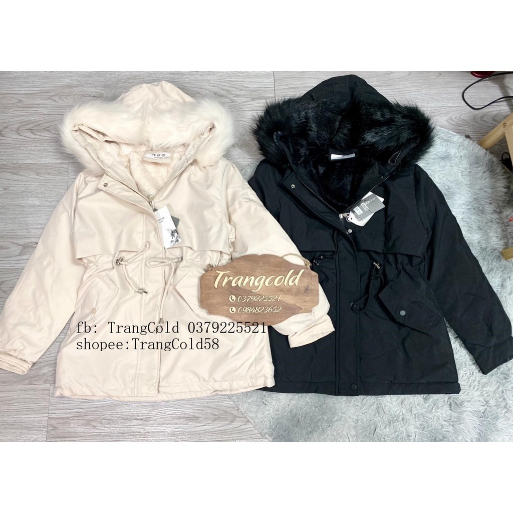 Khoác Phao Lót Lông  Mũ Lông Dày Ấm_ Hàng QC Đẹp (Ảnh Thật Shop Tự Chụp)