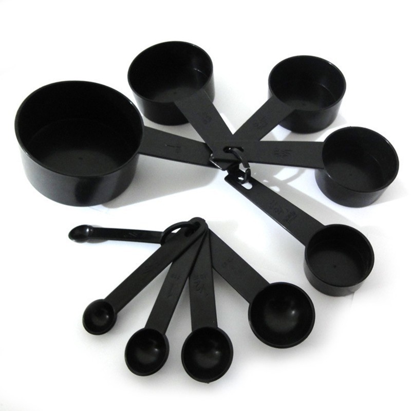 Set 10 muỗng đo lường dùng nấu ăn màu đen
