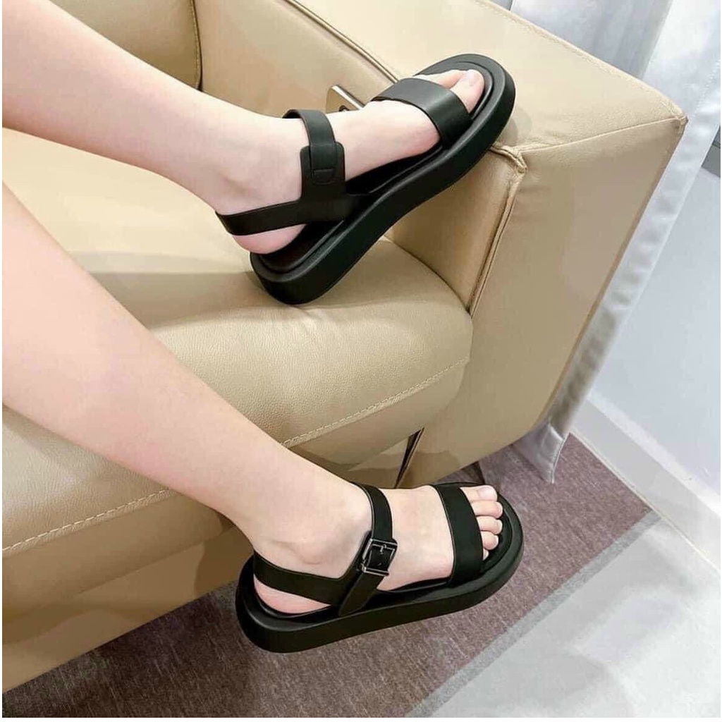 dép sandal cao su đế bằng phong cách hàn quốc