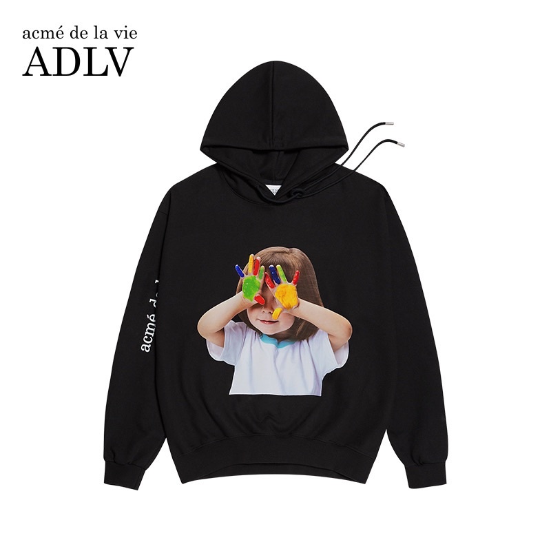 [Nỉ bông cao cấp] Áo hoodie ADLV nam nữ in hình bé tay 7 màu