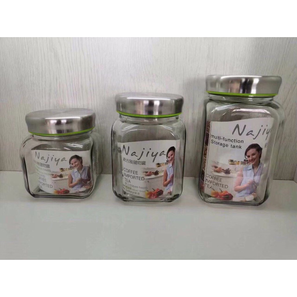 Lọ thủy tinh lục năng nắp inoc