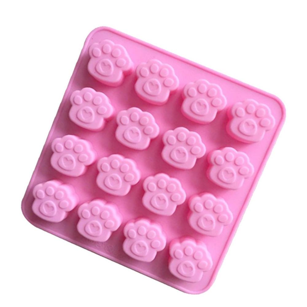 Khuôn silicone 16 Lỗ Làm Bánh Kẹo / Sô Cô La Hình Dấu Chân Thú Cưng Chống Dính