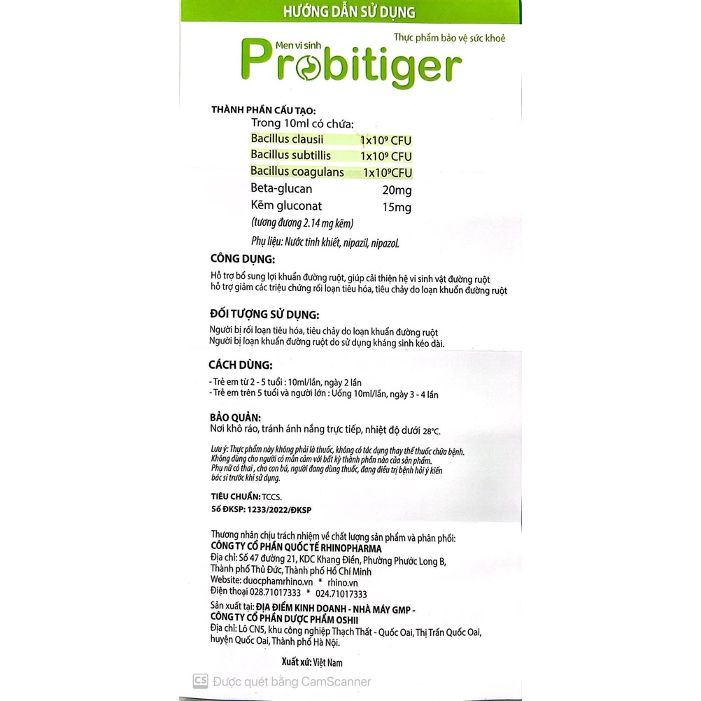 Men vi sinh Probitiger, Tăng đề kháng, Bổ sung lợi khuẩn, Giảm nguy cơ rối loạn tiêu hóa cho bé