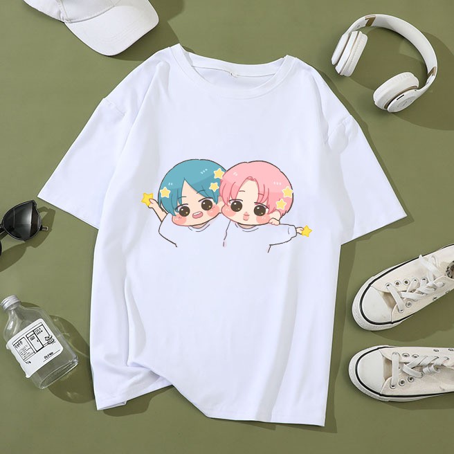 Áo phông nữ in hình chibi BTS cute áo thun ngắn tay nam và nữ