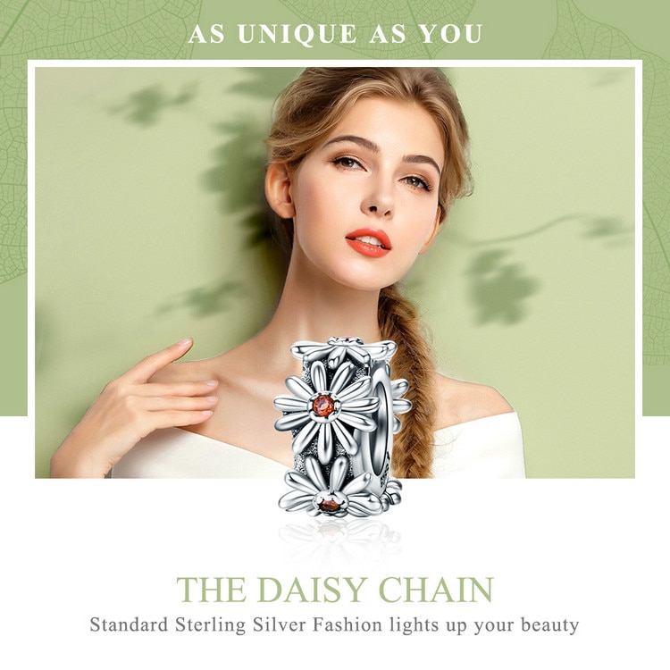 Hạt charm Bamoer trang trí vòng tay hình hoa cúc dễ thương