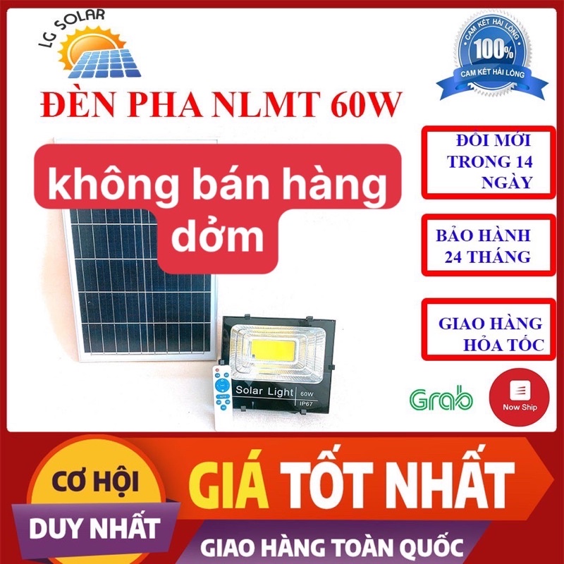 [HOT][HÀNG LOẠI 1] Đèn Pha Năng Lượng Mặt Trời 60w Vỏ Nhôm Sáng Nguyên Đêm