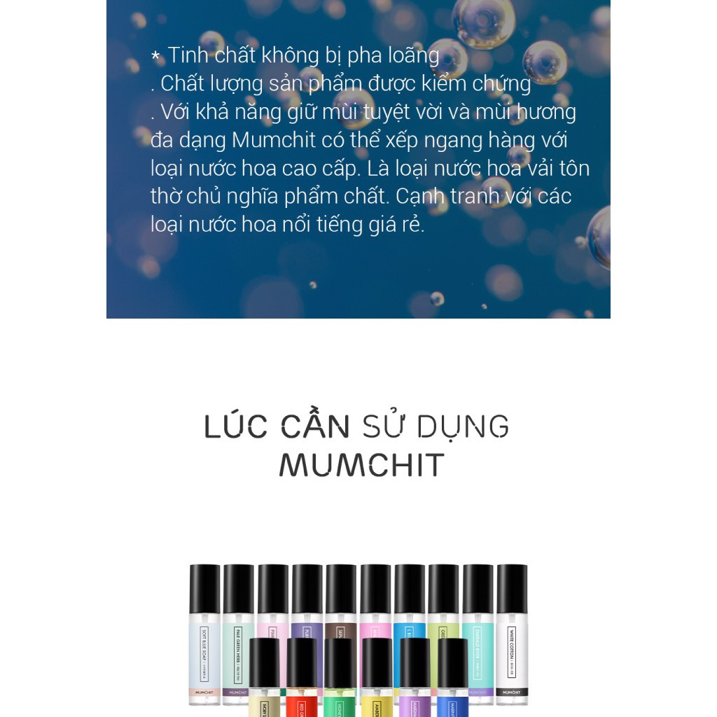 [Mã SKAMLTSM9 giảm 10% đơn 99K] CHÍNH HÃNG - NƯỚC XỊT THƠM VẢI MUMCHIT - The Beauty Guide ĐẠI LÝ PHÂN PHỐI