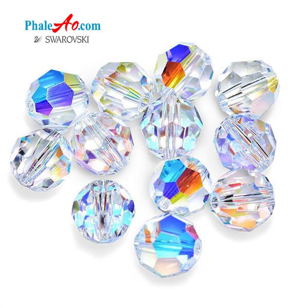 SWAROVSKI Pha lê Áo hạt tròn 4,6,8,10ly - 5000 classic bead 001AB Crystal Aurore Boreale, tặng dây xỏ - PhaleAo