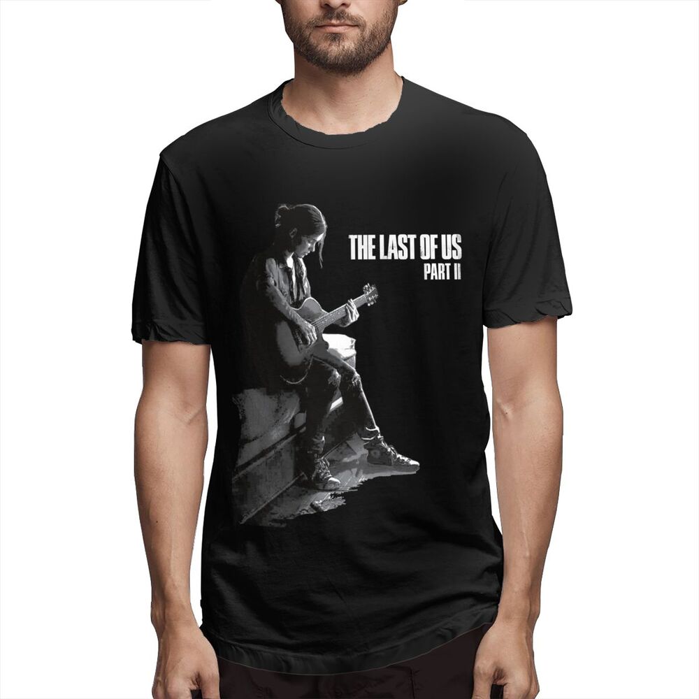 JIANEPENGZ The Last Of Us Part Ii 2 Ellie Guitar Graphic Heavy Metal Rock 100% cottton Men's T-Shirt Birthday Gift