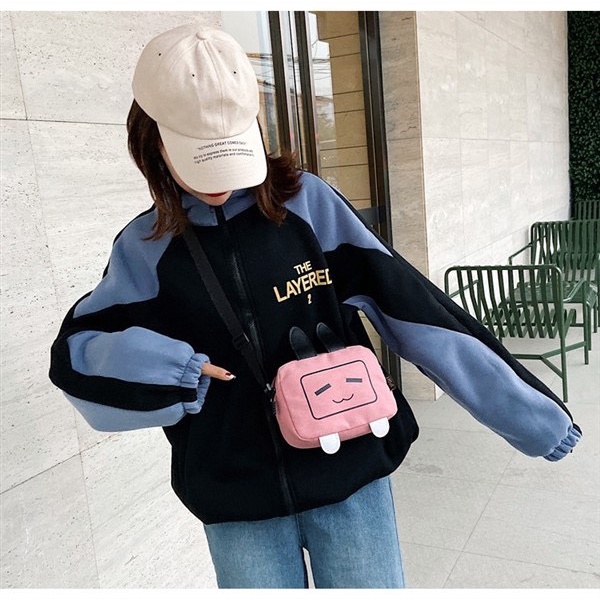 Túi vải đeo cheo mini chống thấm nước nhiều màu cho nữ siêu dễ thương-Hazi Thời trang Unisex