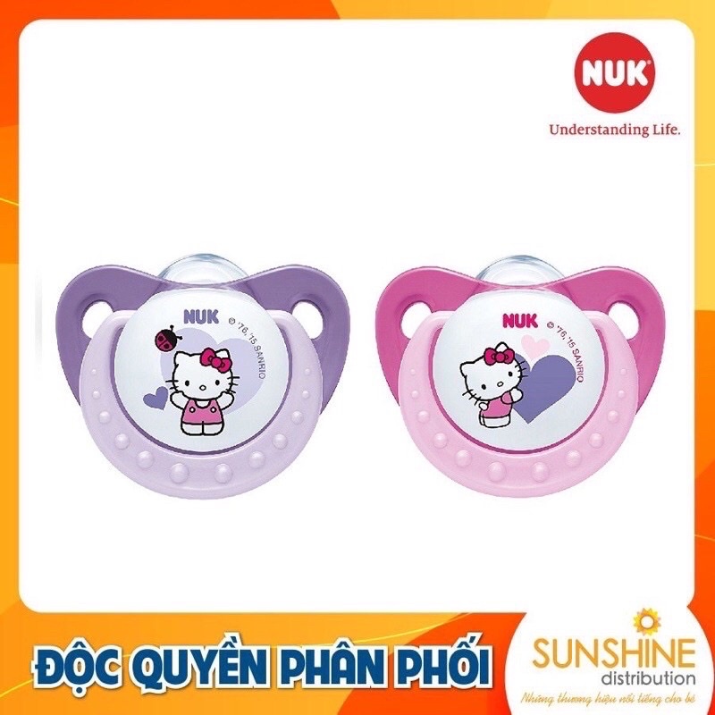 Bộ 2 Ty Giả Nuk Sleeptime Hello Kitty Silicone