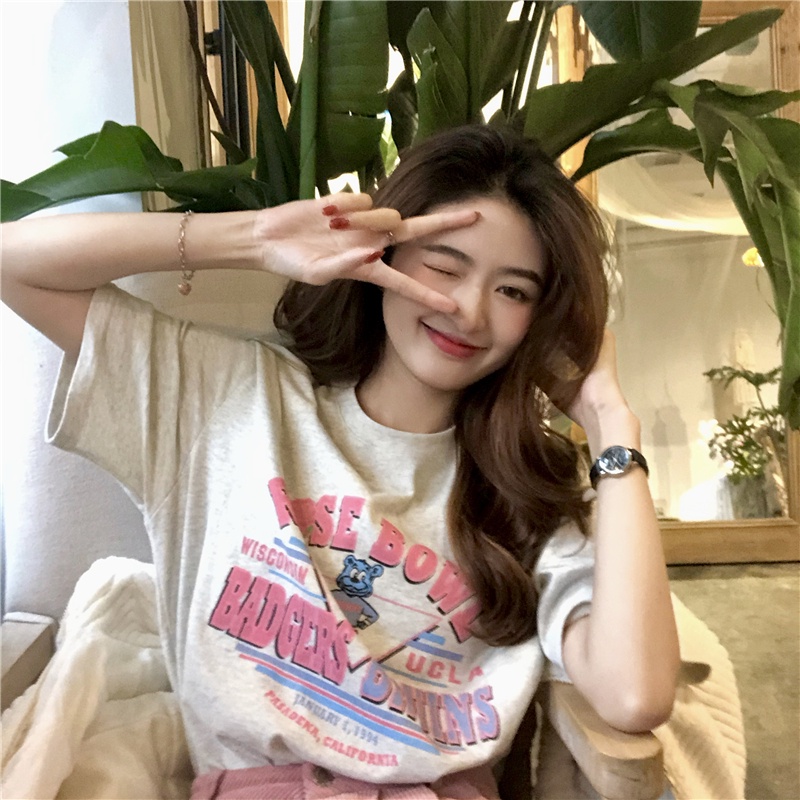 NRVP Áo Thun Nữ Tay Ngắn In Hình Phong Cách Hàn Quốc Thời Trang Mùa Hè 2022