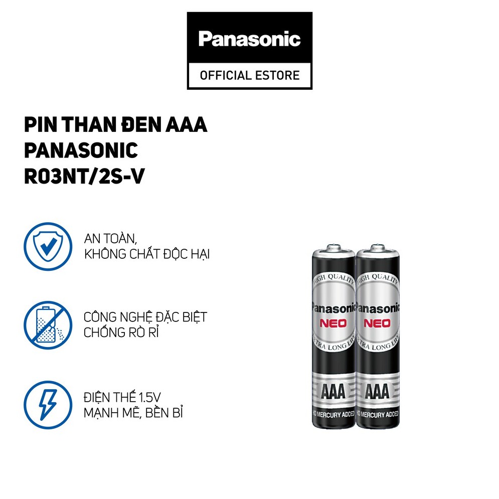 Pin Than Đen AAA Panasonic R03NT/2S-V (Hộp 60 Viên) - Hàng Chính Hãng