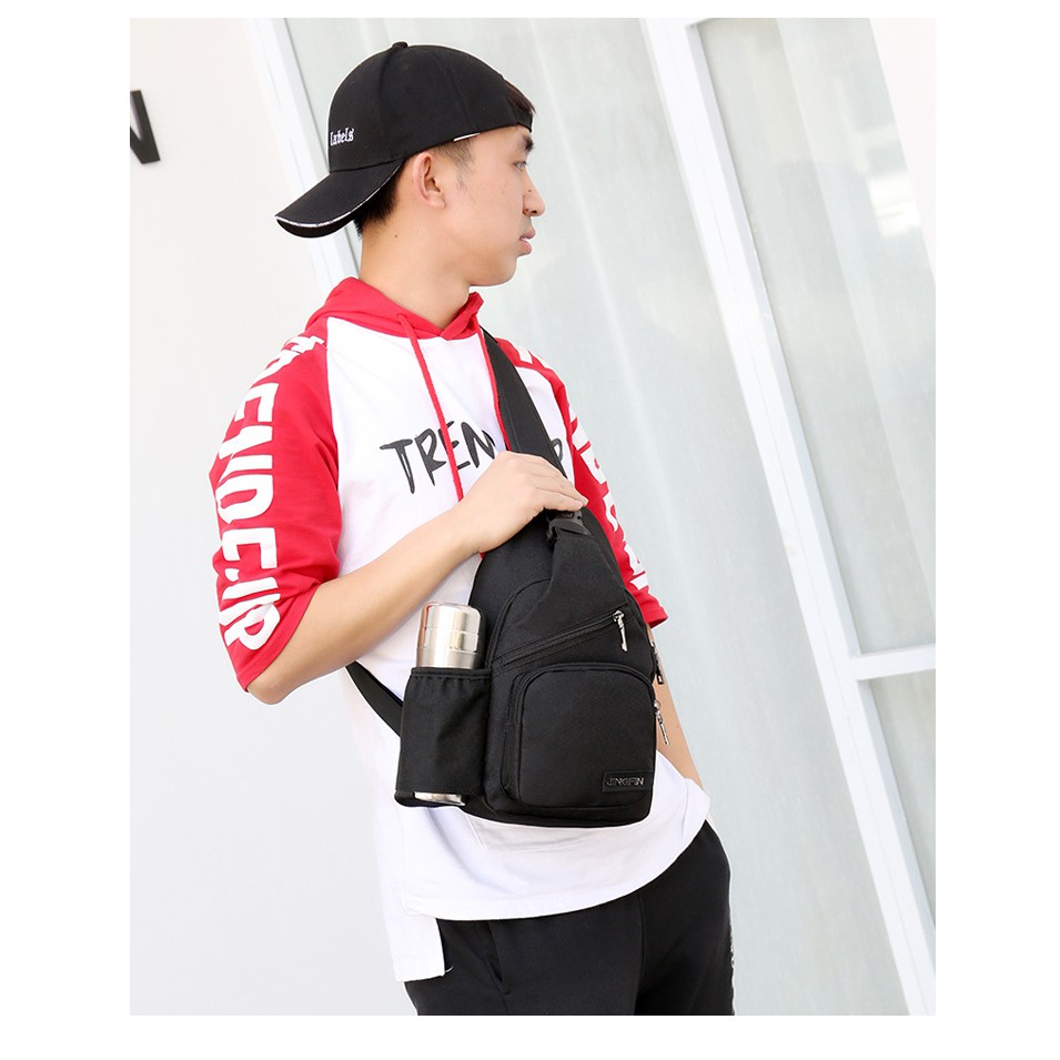 Túi đeo chéo nam nữ tích hợp cổng kết nối USB, vải canvas kiểu dáng mới 2020 TDC555 | BigBuy360 - bigbuy360.vn