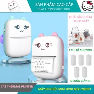 ❤ Dễ thương ❤ Máy in nhiệt mini bluetooth không dây bỏ túi hình mèo gấu heo ❤ di động ❤ peripage a6 a6s poooli l1 l2