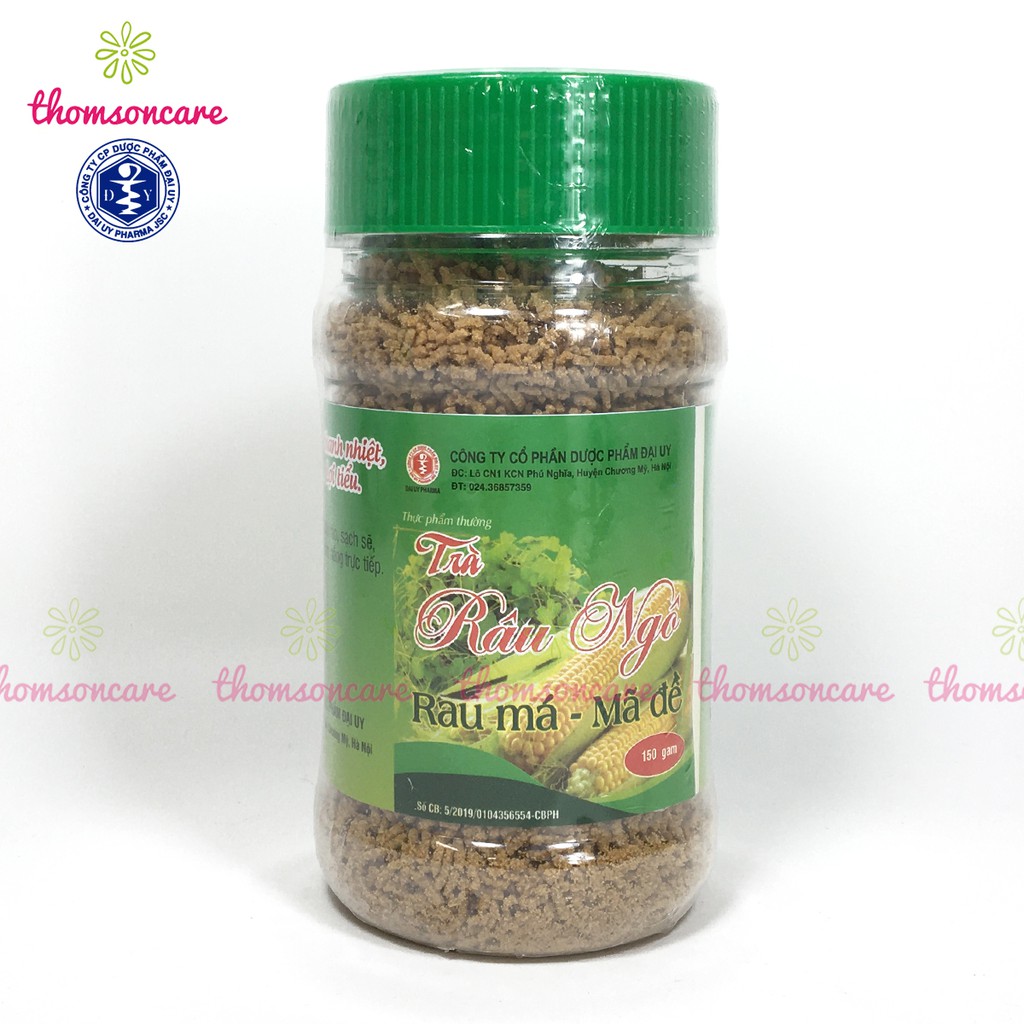 Trà râu ngô rau má mã đề, lọ 150g bột hòa tan hỗ trợ lợi tiểu, thanh nhiệt, ngừa sỏi thận của Dược Đại Uy