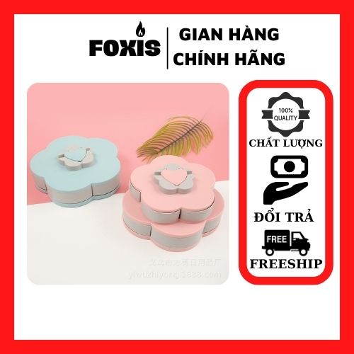 Khay Đựng Mứt Tết Cao Cấp 1 - 2 Tầng Có Giá Để Điện Thoại, Núm Vặn Xoay Đóng Mở Tiện Lợi, Phù Hợp Để Bánh Kẹo Ngày Tết