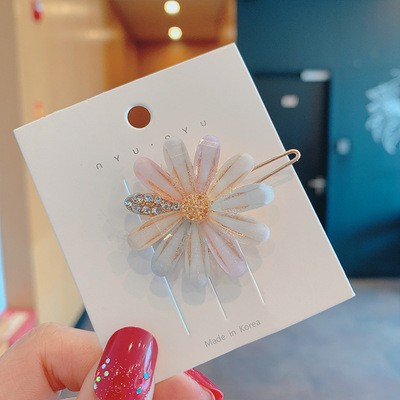 Kẹp tóc hình hoa / mặt trăng / trái tim đính đá xinh xắn dành cho nữ