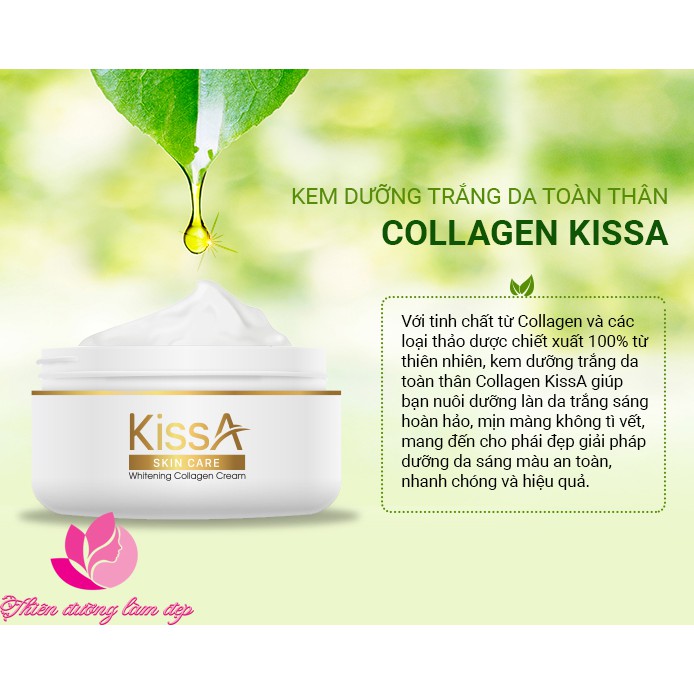 Kem dưỡng trắng da toàn thân Collagen KissA - 200g (Quà Tặng)