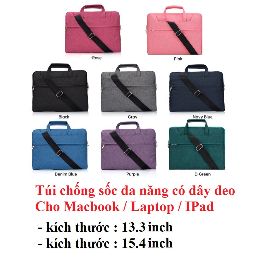 Túi chống sốc đa năng có dây đeo Macbook / Laptop / Ipad 13.3 inch / 15.4 inch nhiều màu