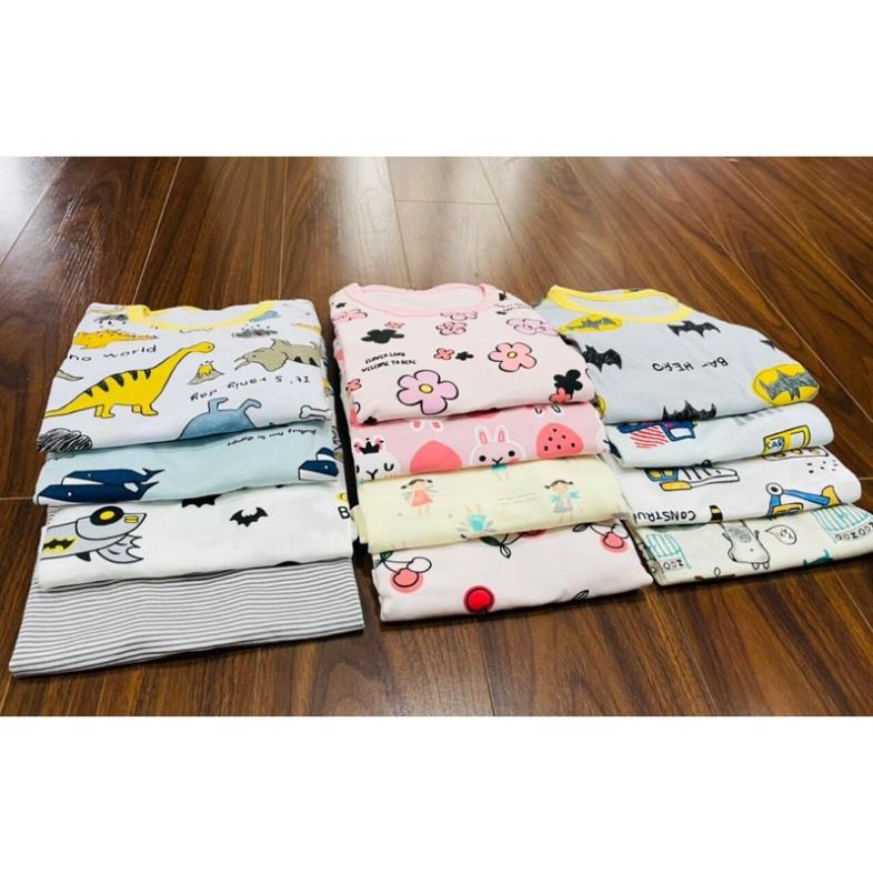 Đồ Bộ Mùa Hè Cho Bé Trai Bé Gái Maykids Hàn Quốc Cotton Mát Mềm Mịn Bộ Cộc Tay Máy Cẩu Khủng Long Siêu Hot Cho